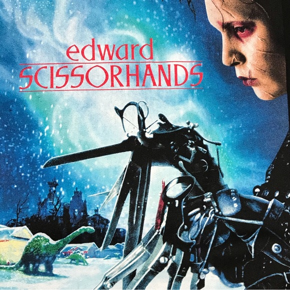 Edward Scissorhand “I Am Not Complete.” Men’s Big Graphic Logo Crewneck Sweater - Picture 2 of 4